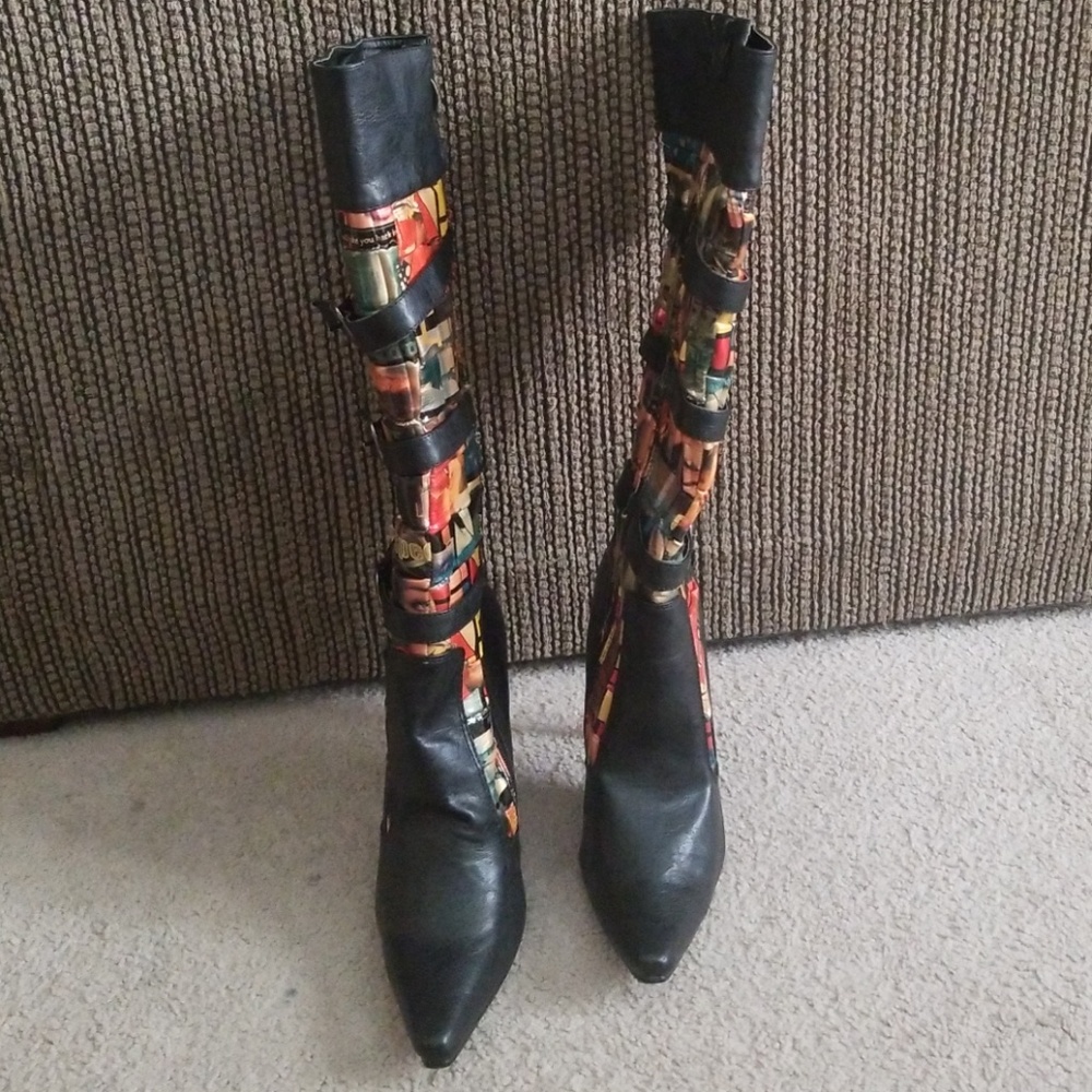 Multi colored heeled boot - Picture 2 of 6